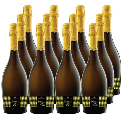 Buy a Case of 12 Bottles of Drusian Spumante Dru el Cru Prosecco - Securely Packaged and Delivered Together
